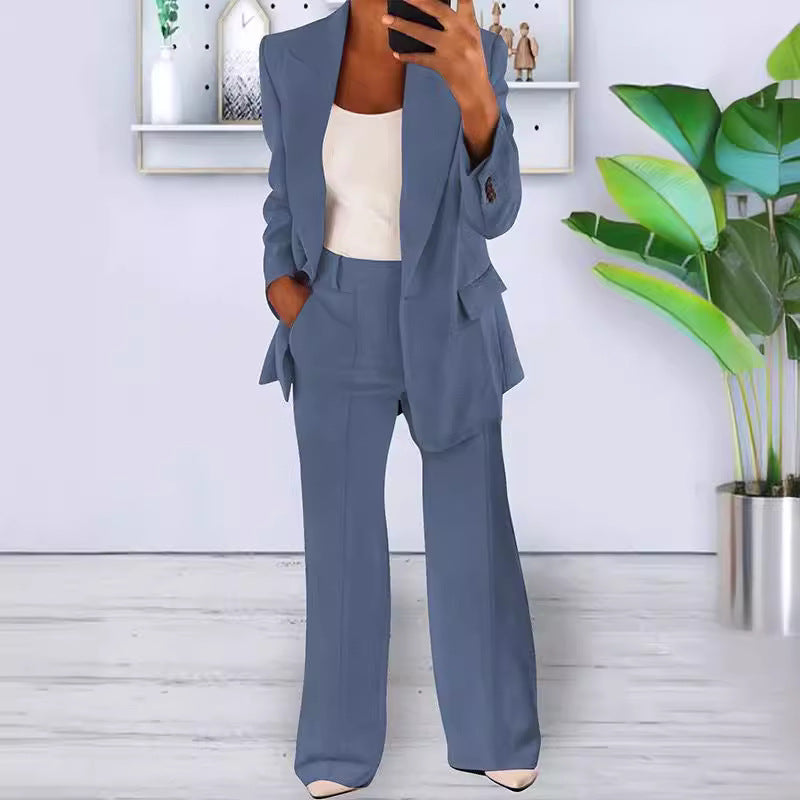 Style Spring Summer Fashionable Notch Lapel Slim Fit Blazer Elegant Suit Jacket Women's Suit Set