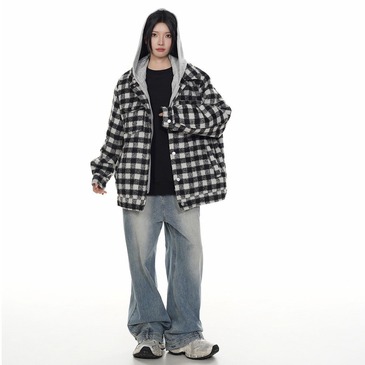Cotton Coat Winter Outerwear for Men and Women Casual Plaid Cotton Jacket
