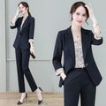 Chic Three-Piece Suit Set for Women, Spring and Autumn Fashion, Casual Blazer with Long Pants, Professional Workwear, Small Flared Style