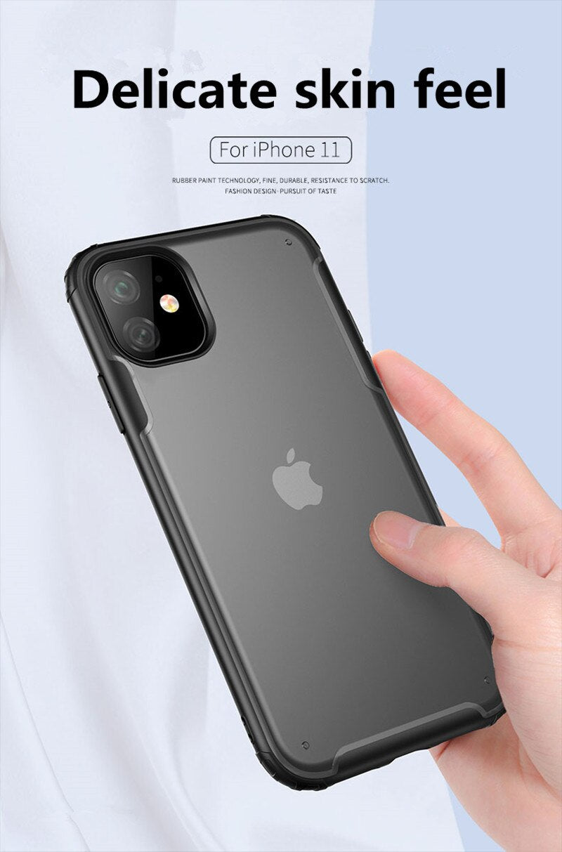 For iPhone 11 XS Max 11Pro XR X 8 7 Plus XS Luxury Matte Translucent  Silicone Phone Case Cover