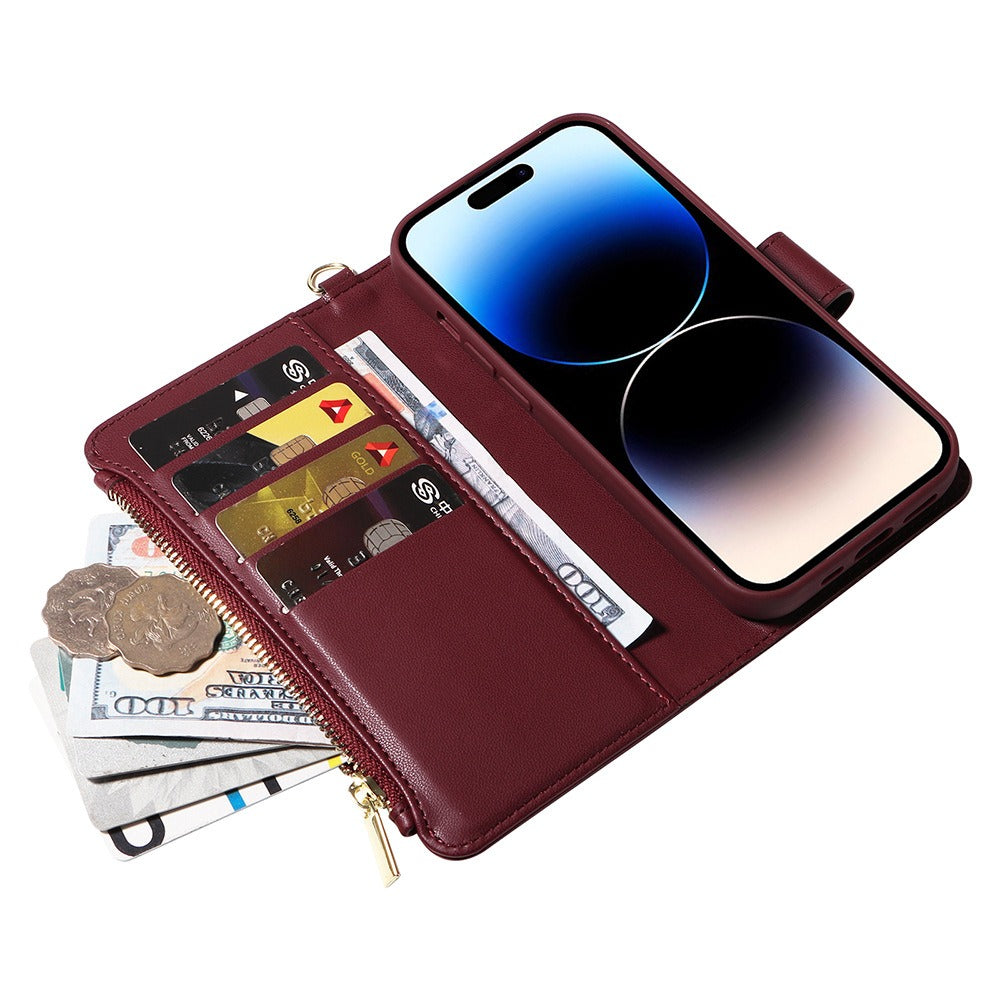 Coque portefeuille iPhone en similicuir – Cartes et recharge sans fil