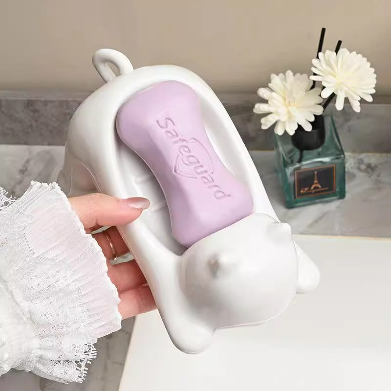 Cat soap box bathroom products bathroom accessories soap dish soap box cute pet cat drainage basket anti slip