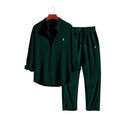 Casual Loose Multi-color Linen Cotton Short Sleeve Suit for Men Beach Wear Two-Piece Set