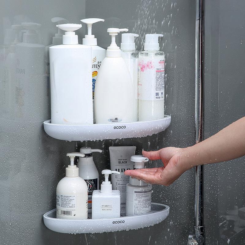 Étagère d’angle pour salle de bain à plusieurs niveaux – Rangement avec drainage