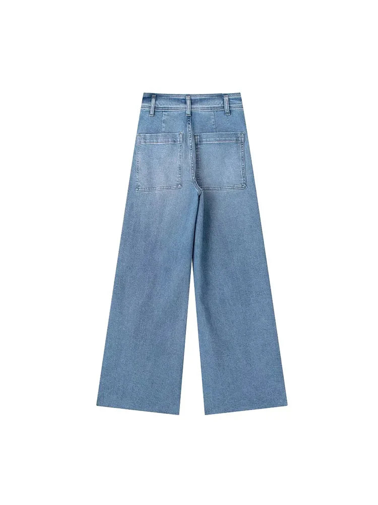 Women Autumn Denim Pants High Waist Jeans Pants for Women Summer Wide Leg Pants Trousers