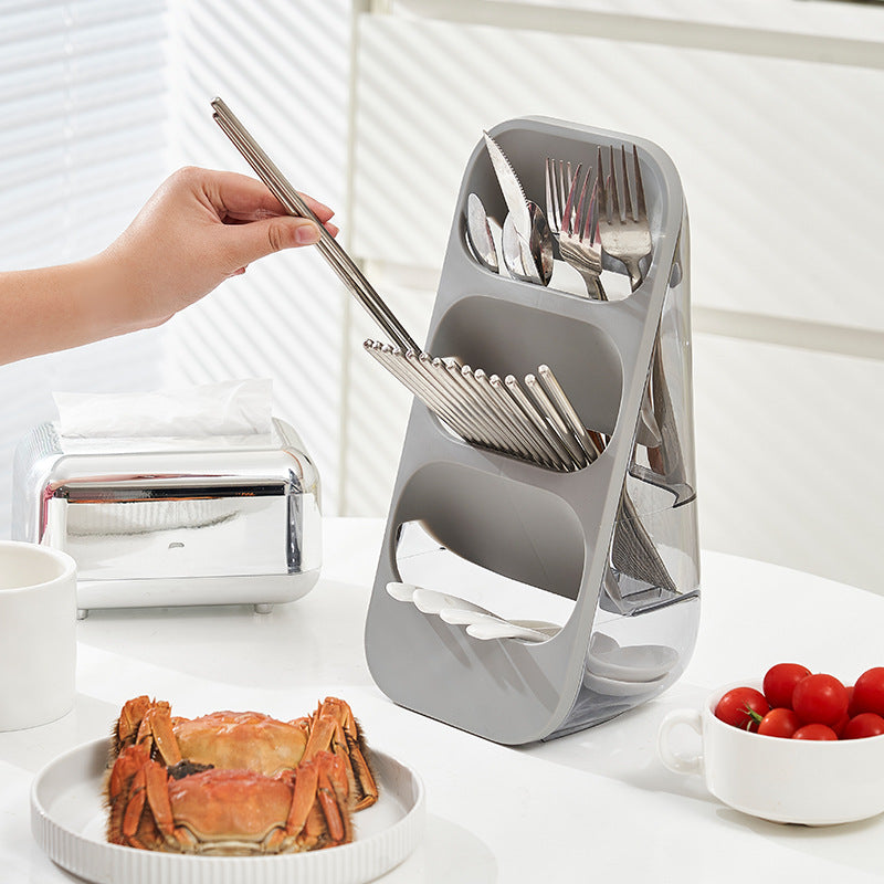 Organisateur vertical multifonction pour couverts et ustensiles – 3 compartiments