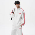 Stripe Sports Suit for Men and WomenWinter College Style Loose Casual Hoodie and Sweatpants Couple Two-piece Set
