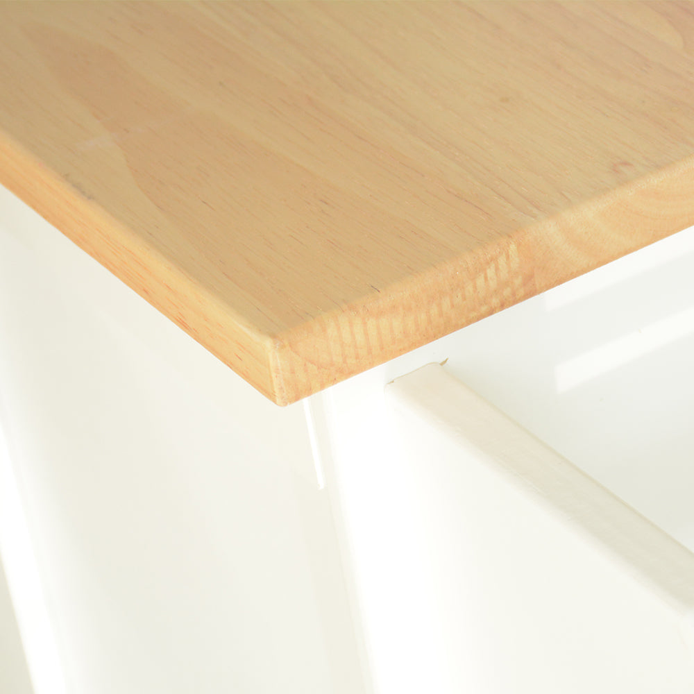 Îlot de cuisine mobile avec rangement – Plateau bois et roulettes