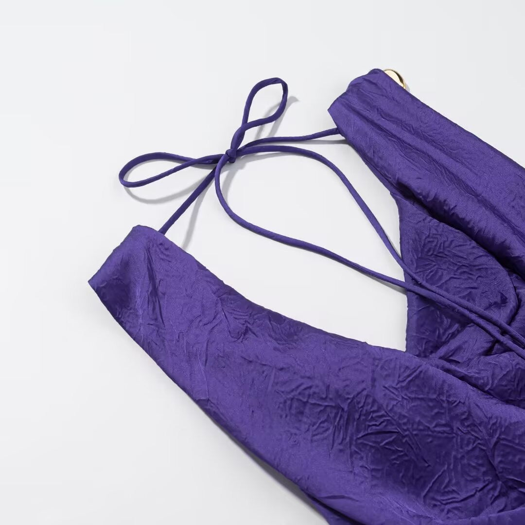 Robe longue femme sans manches à col montant – Coupe évasée