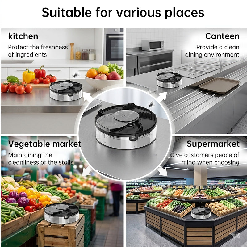Piège à mouches automatique pour cuisine – Bac amovible et nettoyage facile