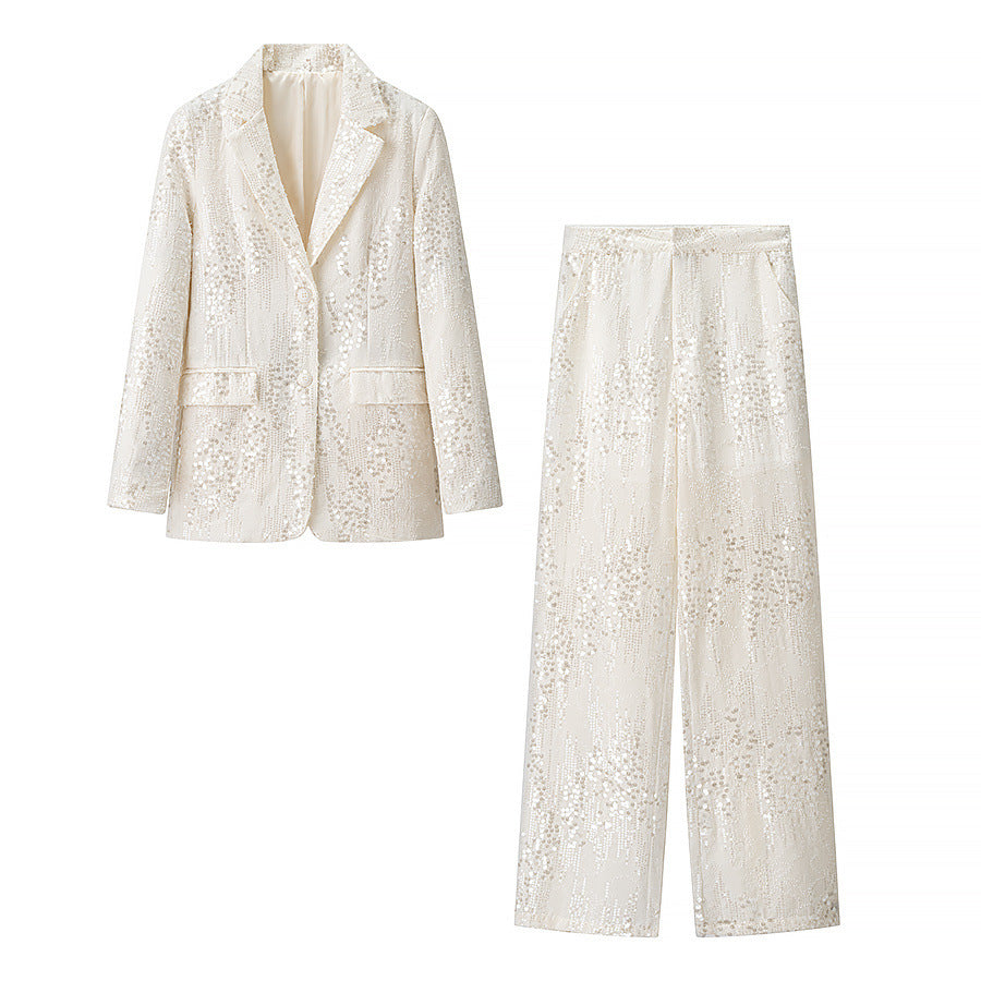 Sequined suit+pants set
