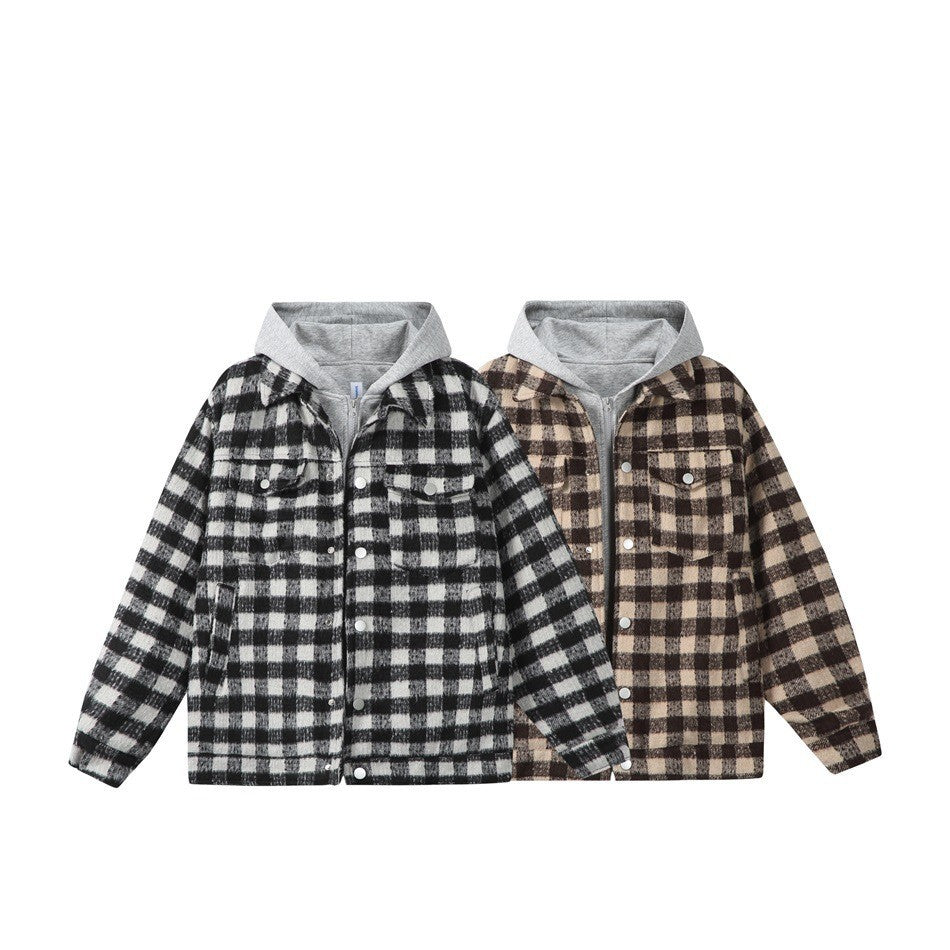 Cotton Coat Winter Outerwear for Men and Women Casual Plaid Cotton Jacket