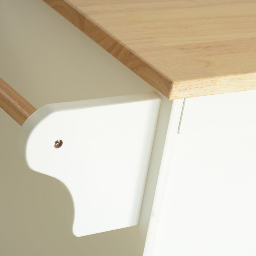 Îlot de cuisine mobile avec rangement – Plateau bois et roulettes