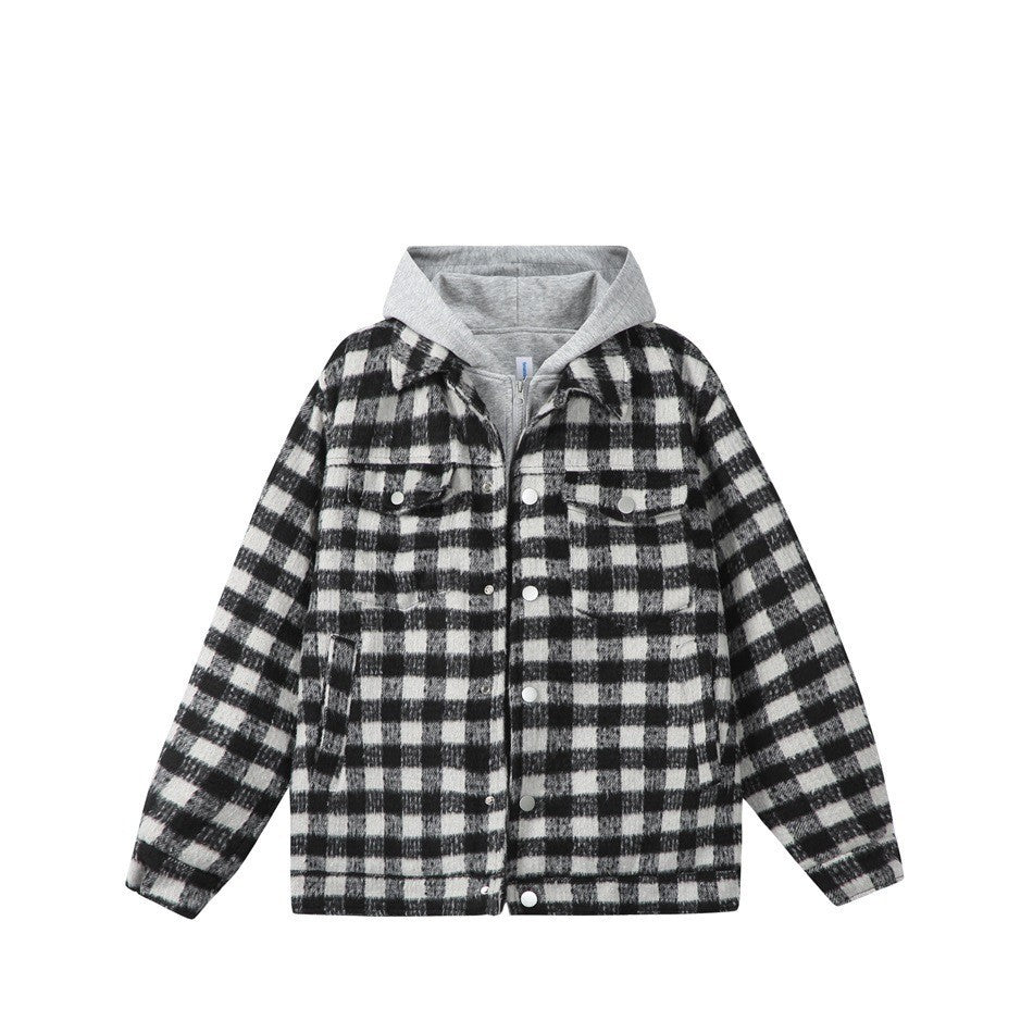 Cotton Coat Winter Outerwear for Men and Women Casual Plaid Cotton Jacket