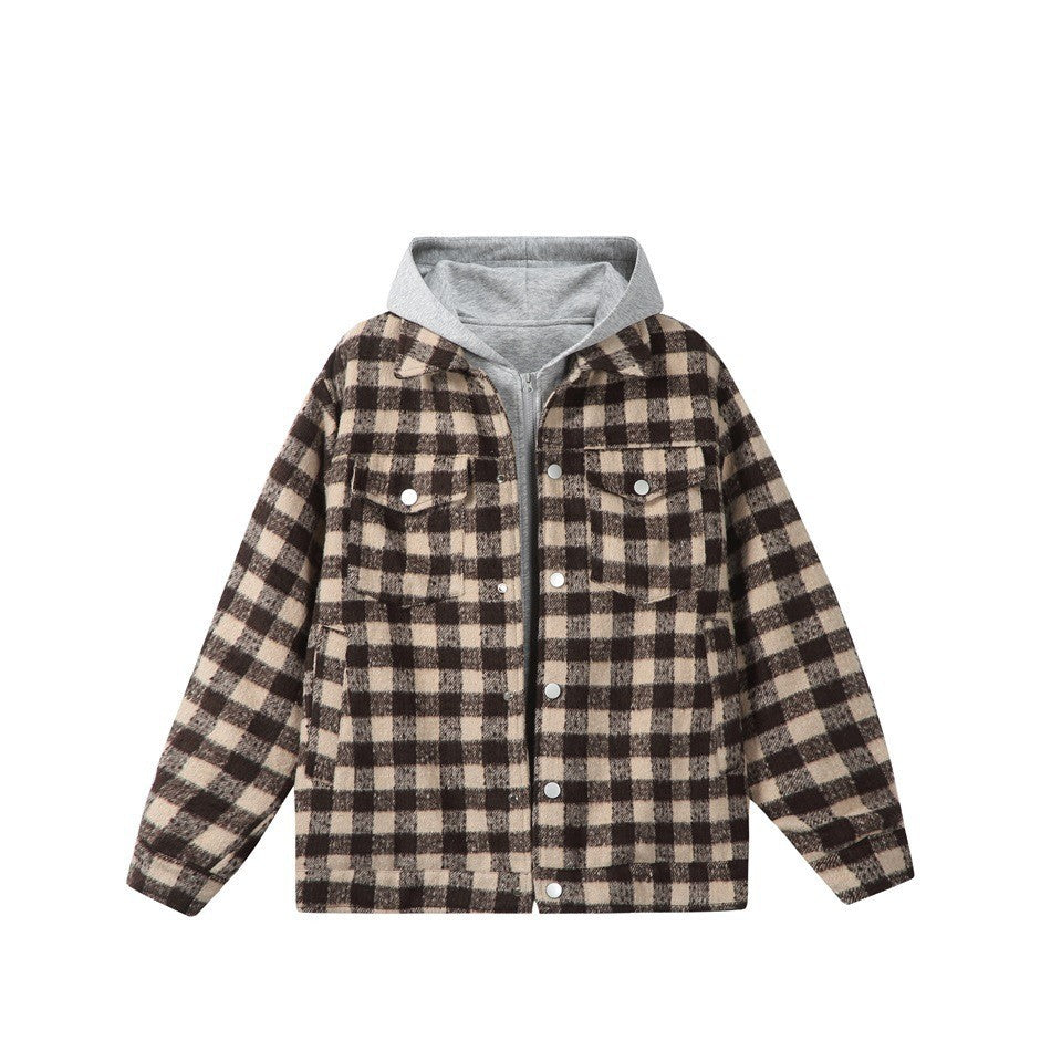 Cotton Coat Winter Outerwear for Men and Women Casual Plaid Cotton Jacket