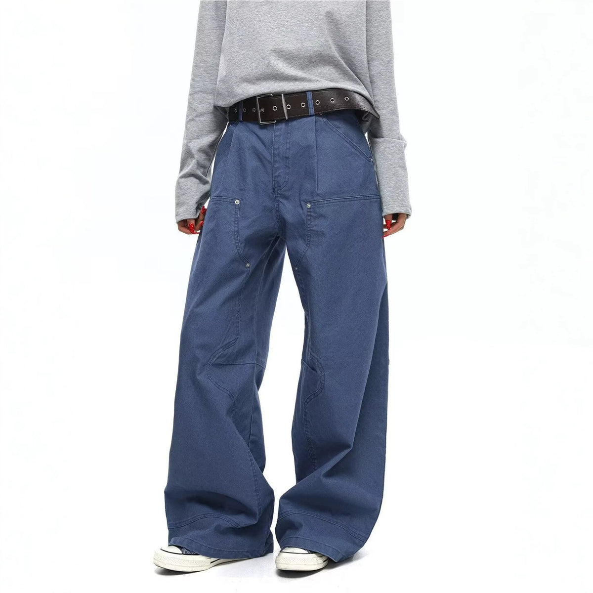 Workwear Denim Pants for Men and Women, Loose Straight Leg Casual Jeans