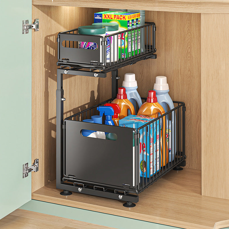 Organisateur coulissant 2 niveaux pour placard – Réglable et gain de place