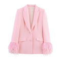 Elegant  Style Blazer Jacket with Wide-Leg Pants Versatile Suit Set