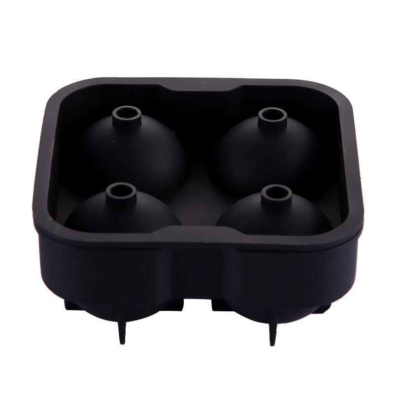 Moule à glaçons sphériques en silicone – 4 grosses boules pour cocktails