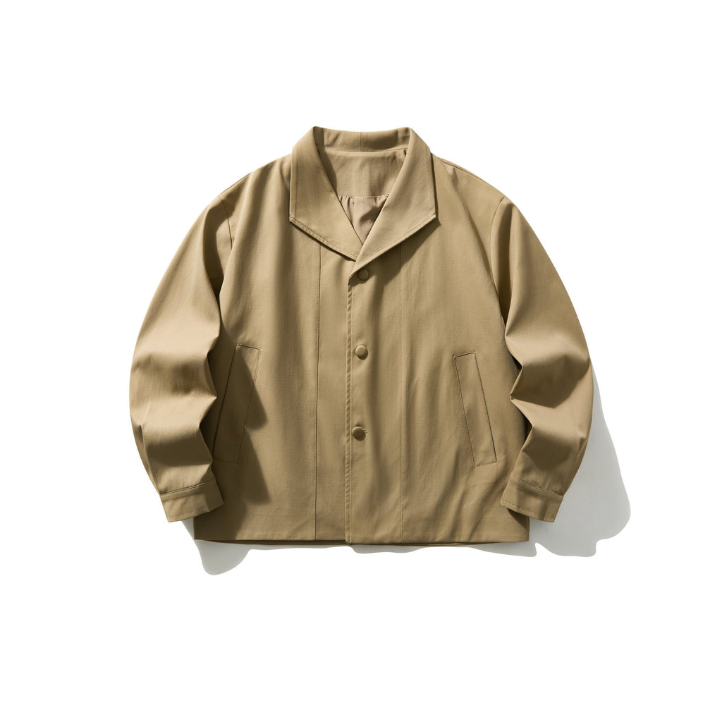 Casual Retro Blazer with Notch Lapel for Men Simple and Minimalist Commuter Top