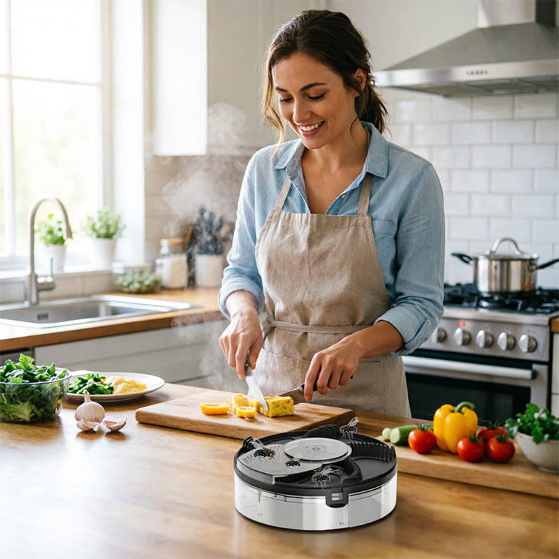 Piège à mouches automatique pour cuisine – Bac amovible et nettoyage facile