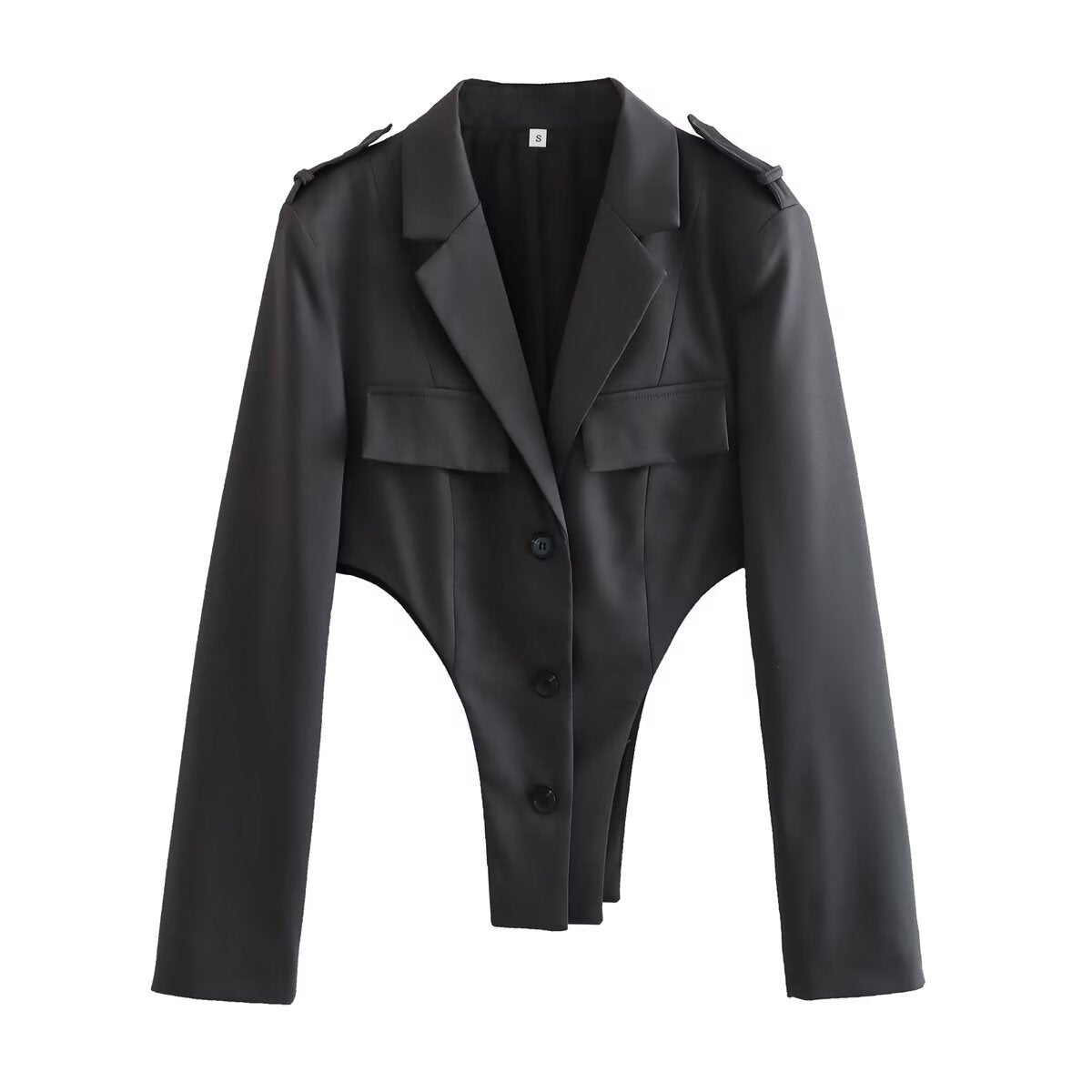 Chic Hollow Out Suit Blazer and Trousers Set for Women
