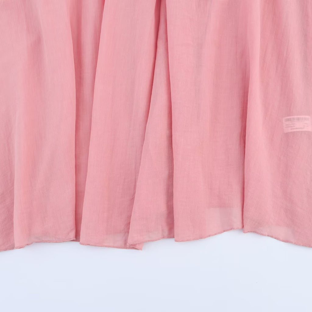 Robe longue femme sans manches à col V – Unie