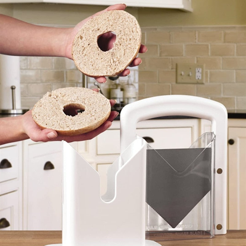 Trancheuse à bagels avec lame inox – Coupe-bagel sécurisé