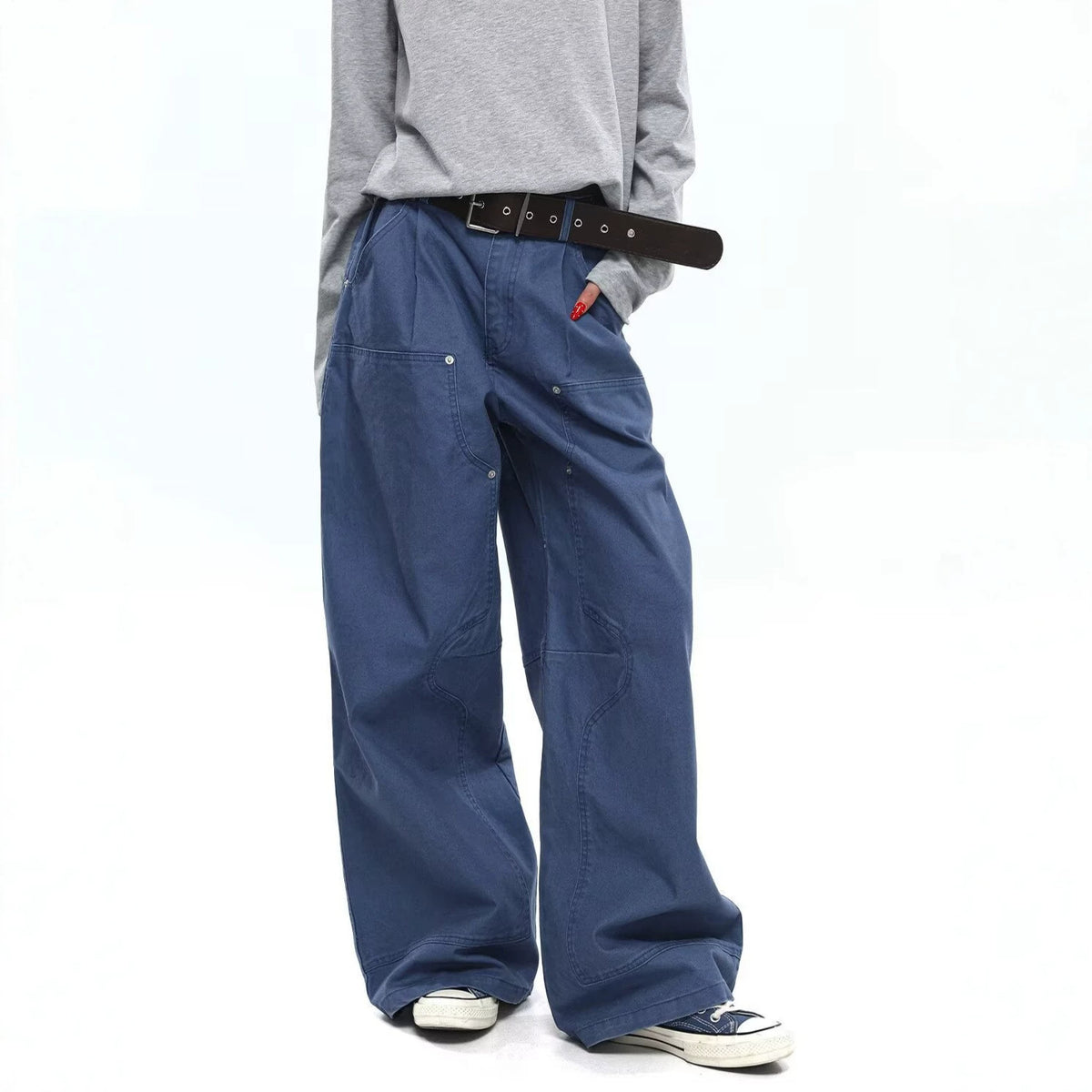 Workwear Denim Pants for Men and Women, Loose Straight Leg Casual Jeans