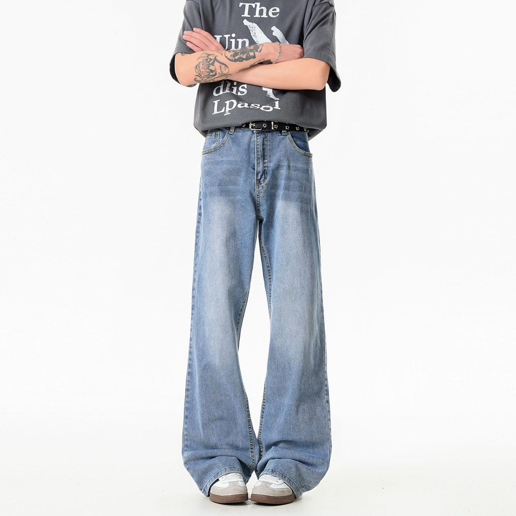 Cleanfit Washed Blue Jeans Men Lightweight Clean Style Casual Pants