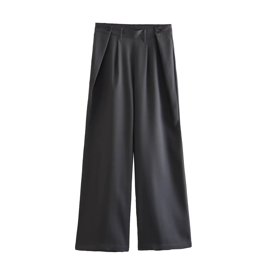 Chic Hollow Out Suit Blazer and Trousers Set for Women