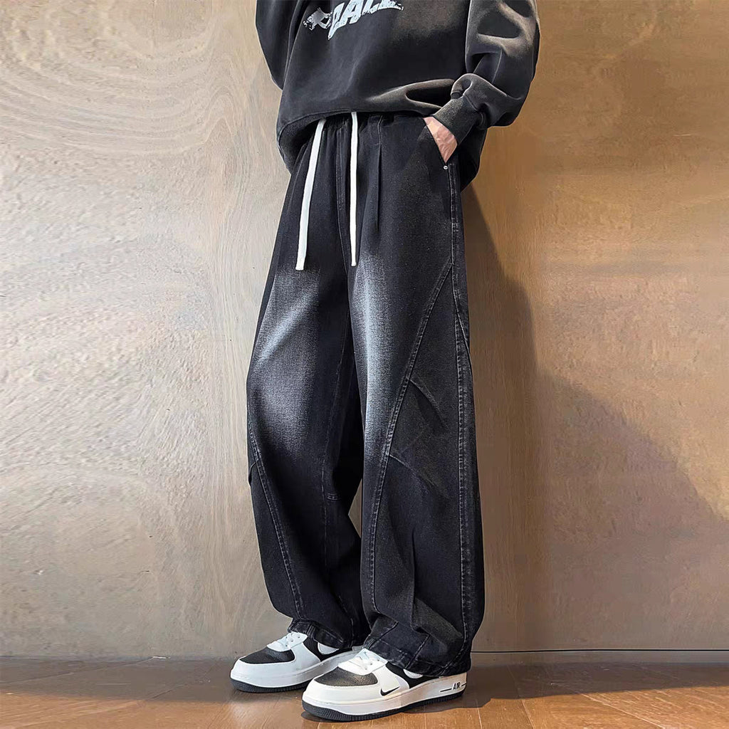 Jeans Men Loose Straight Leg Pants Casual Wide Leg Trouser