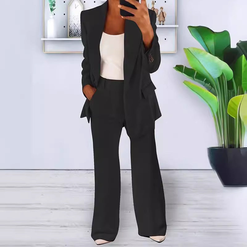 Style Spring Summer Fashionable Notch Lapel Slim Fit Blazer Elegant Suit Jacket Women's Suit Set