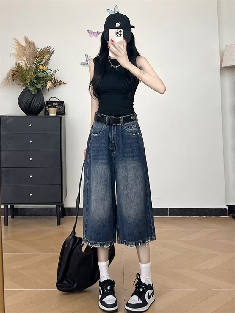 Ripped Jeans for Women Wide Leg Pants