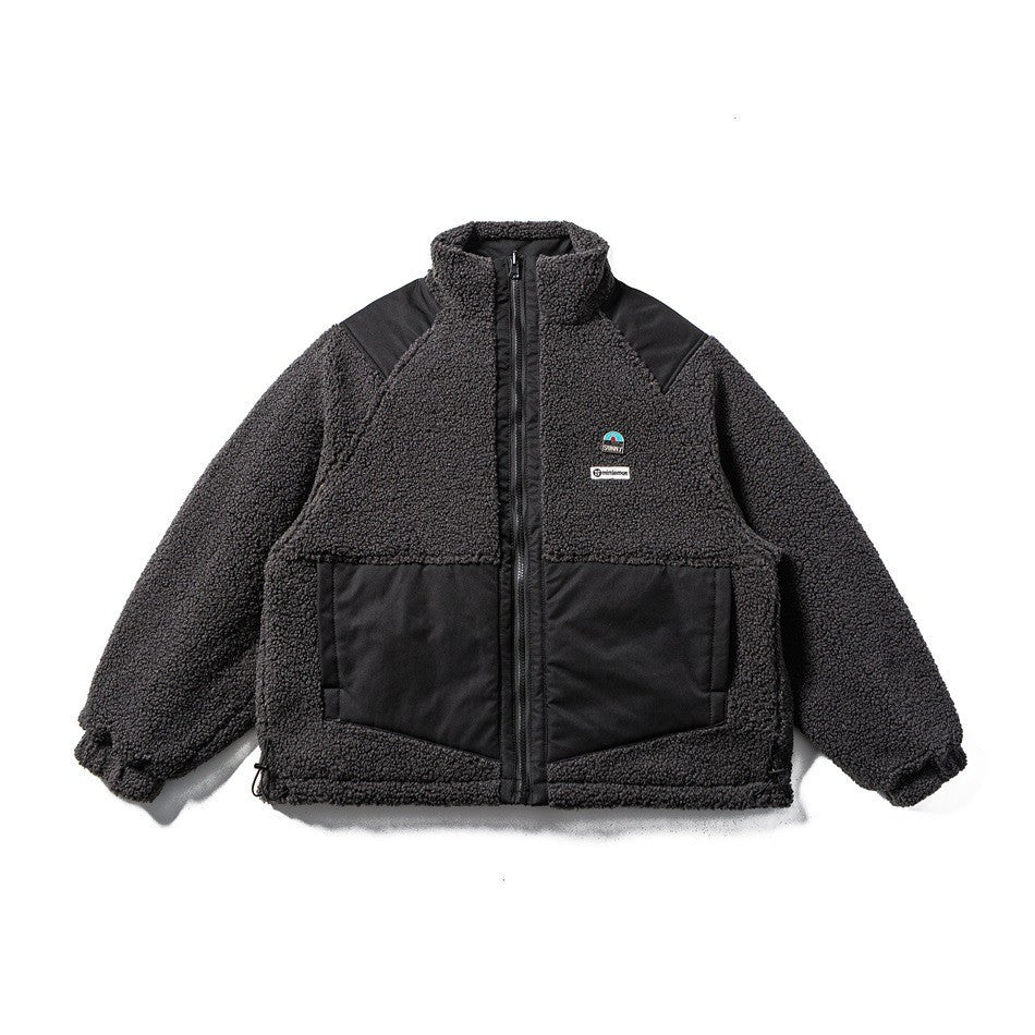 Reversible Cotton Jacket Men Loose Lamb Wool Winter Coat