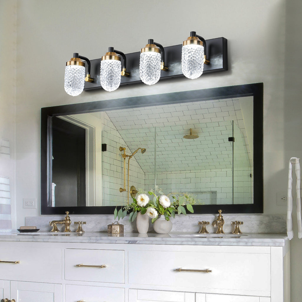 Applique de salle de bain à 4 LED – Éclairage pour miroir et meuble vasque