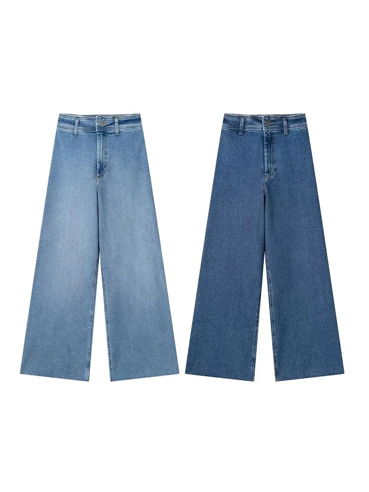 Women Autumn Denim Pants High Waist Jeans Pants for Women Summer Wide Leg Pants Trousers
