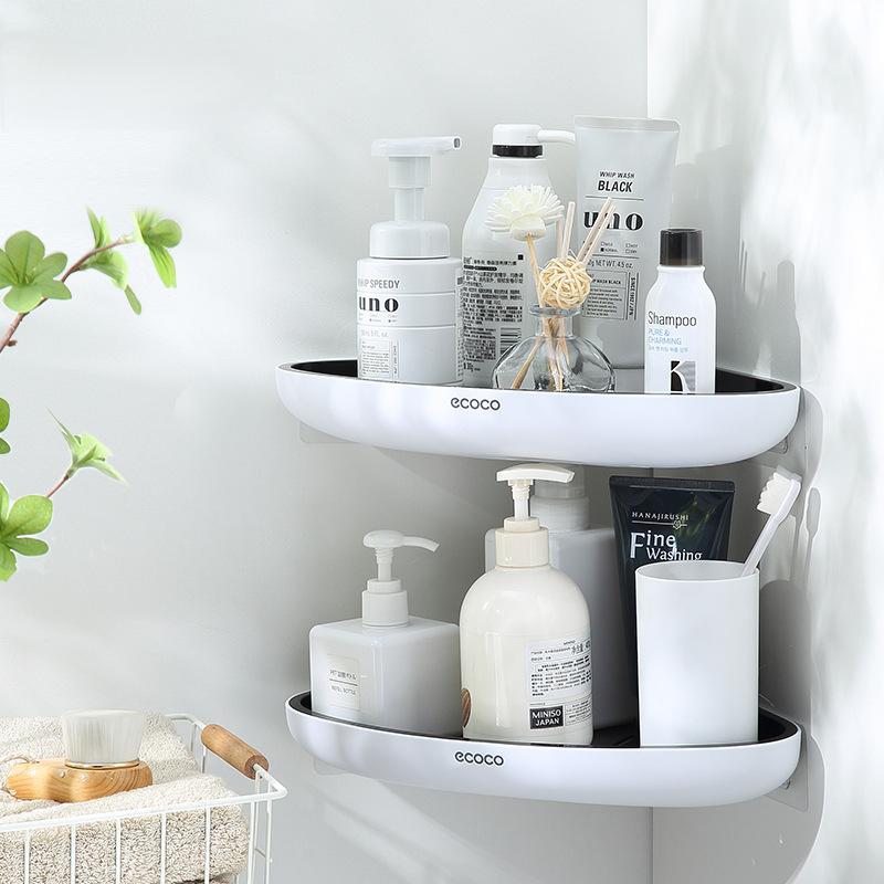Étagère d’angle pour salle de bain à plusieurs niveaux – Rangement avec drainage