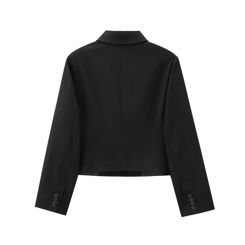 Women's Wool Blend Fitted Blazer + Open Design Pants Set