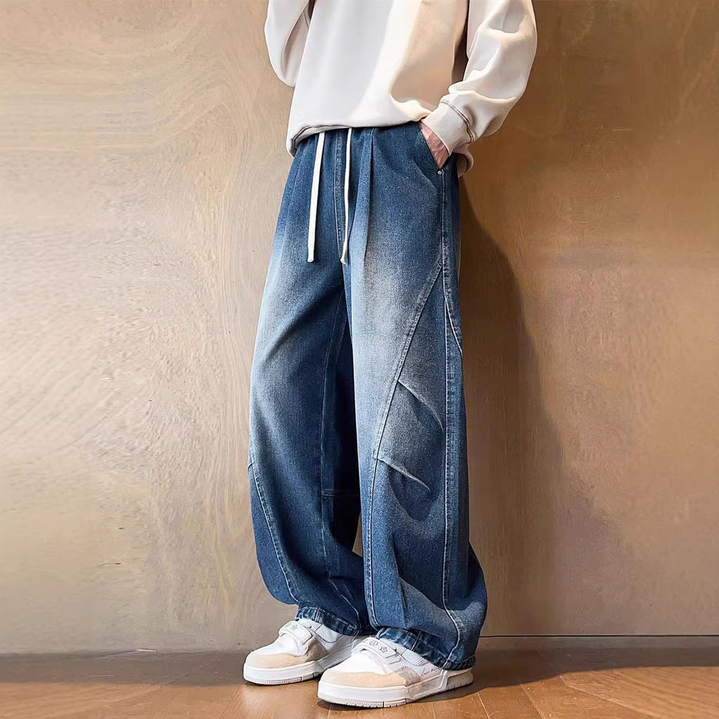 Jeans Men Loose Straight Leg Pants Casual Wide Leg Trouser