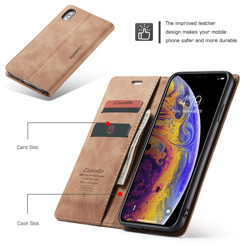 Luxury Leather Wallet Flip Case for iPhone X XR XS Max Case Phone Cover Funda for iPhone 7 6s 6 8 Plus 5 5S SE Case Coque Capa