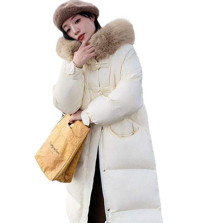 Doudoune longue femme à capuche et fausse fourrure – Hiver
