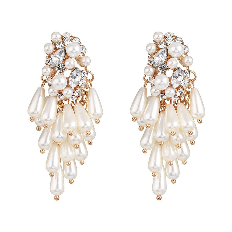 Boucles d’oreilles pendantes effet perles – Style goutte d’eau