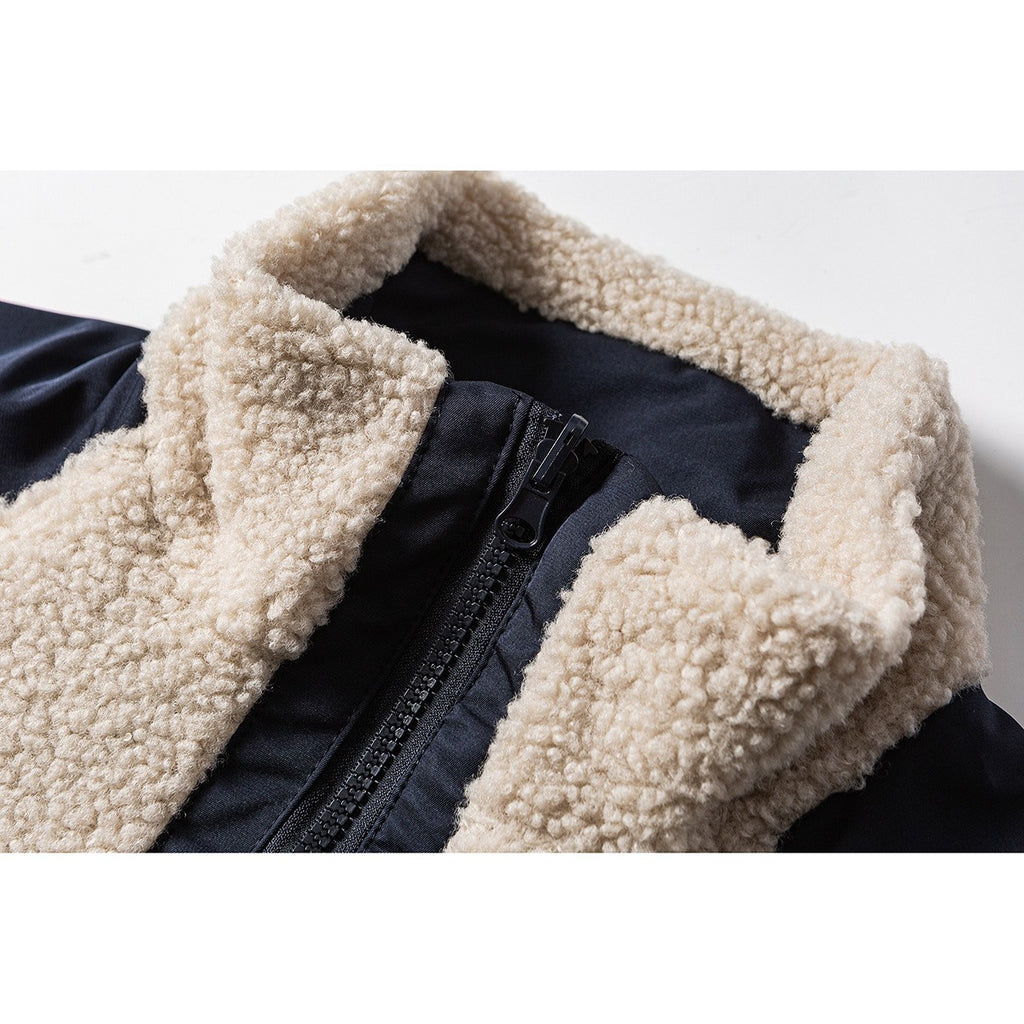 Reversible Cotton Jacket Men Loose Lamb Wool Winter Coat