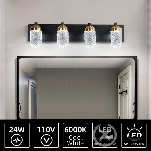 Applique de salle de bain à 4 LED – Éclairage pour miroir et meuble vasque