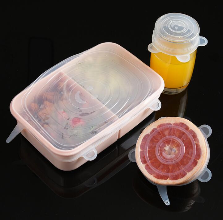 Lot de 6 couvercles extensibles en silicone – Réutilisables pour bols et récipients