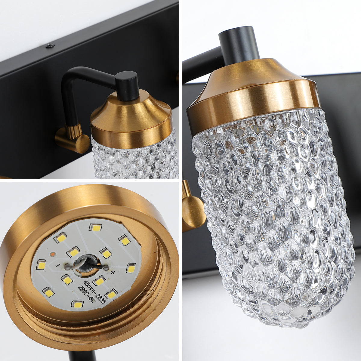 Applique de salle de bain à 4 LED – Éclairage pour miroir et meuble vasque