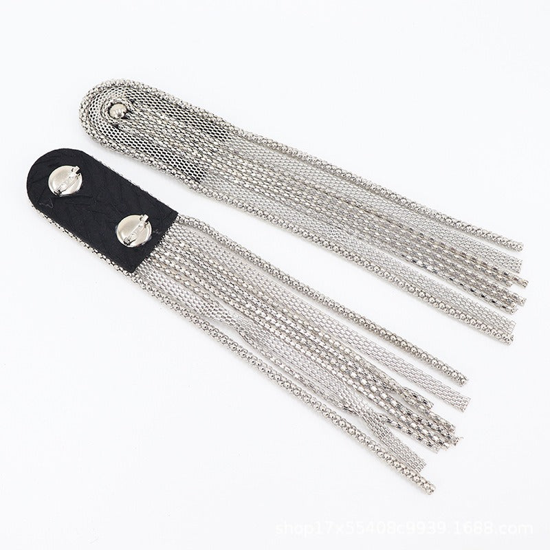 Épaulette décorative à franges métalliques – Accessoire pour veste et costume