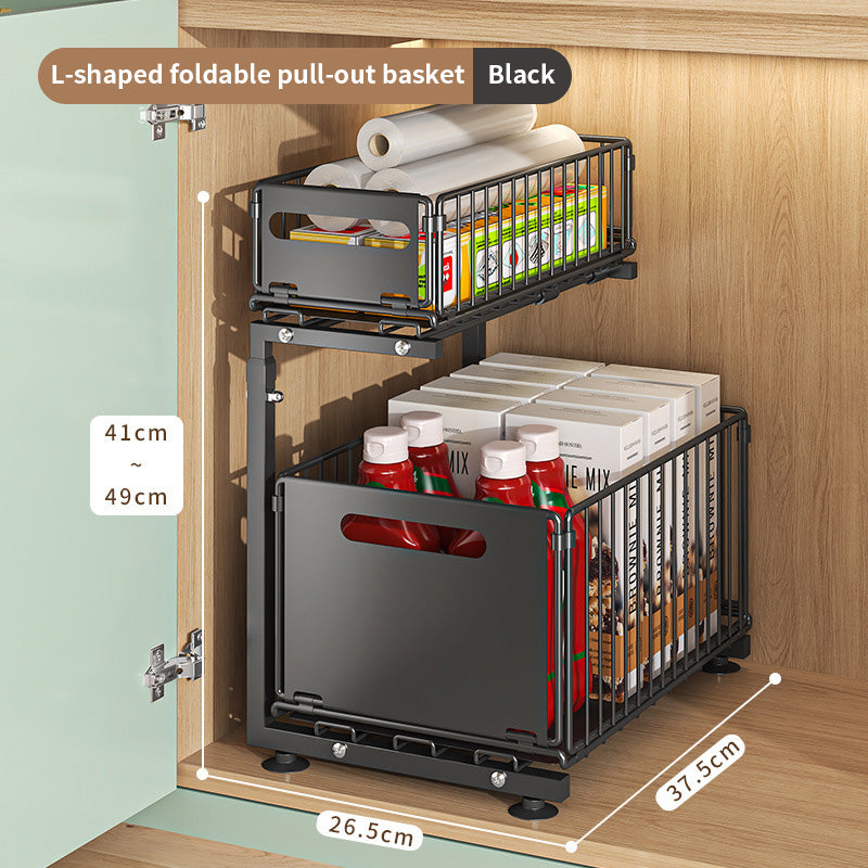 Organisateur coulissant 2 niveaux pour placard – Réglable et gain de place