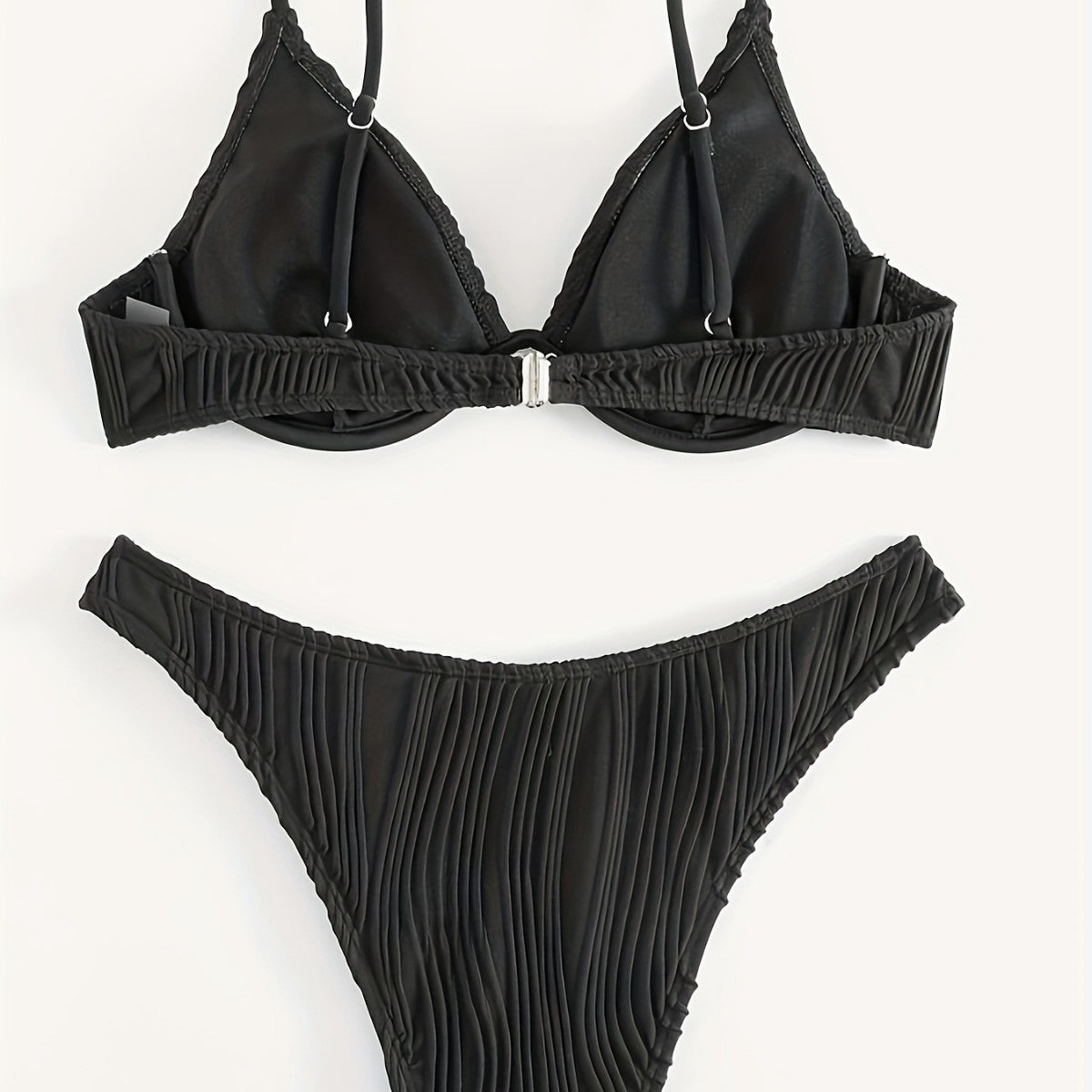 Deep V-steel support gathers split swimsuits
